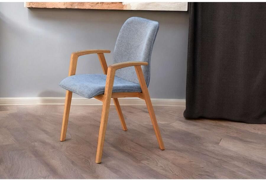 Home affaire Stoel met armleuningen Loreen eetkamerstoel beklede stoel designstoel met massief frame hoogwaardig afgewerkt armleuningen stijlvol comfortabel (set 2 stuks) - Foto 3