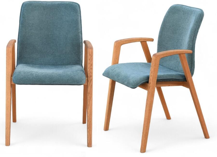 Home affaire Stoel met armleuningen Loreen eetkamerstoel beklede stoel designstoel met massief frame hoogwaardig afgewerkt armleuningen stijlvol comfortabel (set 2 stuks) - Foto 9