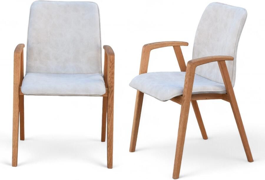 Home affaire Stoel met armleuningen Loreen eetkamerstoel beklede stoel designstoel met massief frame hoogwaardig afgewerkt armleuningen stijlvol comfortabel (set 2 stuks) - Foto 11