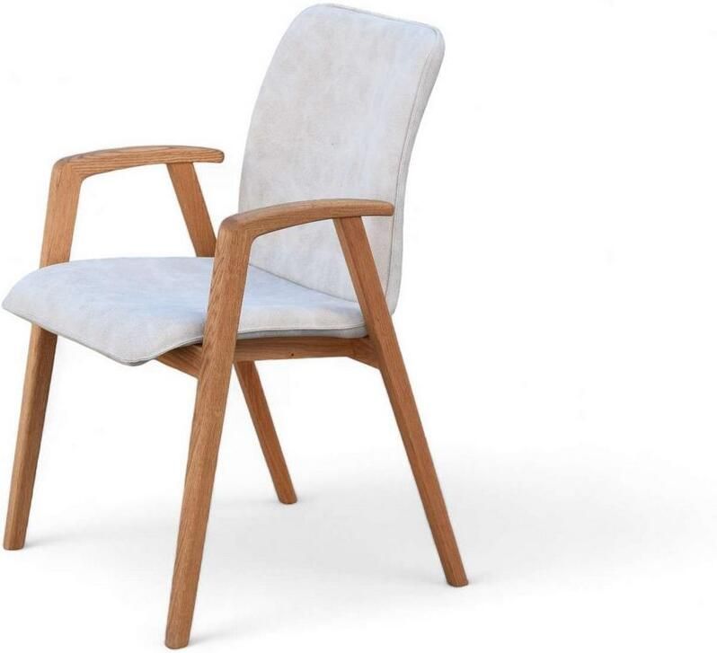 Home affaire Stoel met armleuningen Loreen eetkamerstoel beklede stoel designstoel met massief frame hoogwaardig afgewerkt armleuningen stijlvol comfortabel (set 2 stuks)