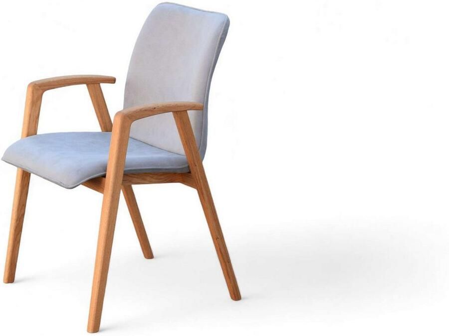 Home affaire Stoel met armleuningen Loreen eetkamerstoel beklede stoel designstoel met massief frame hoogwaardig afgewerkt armleuningen stijlvol comfortabel (set 2 stuks) - Foto 2