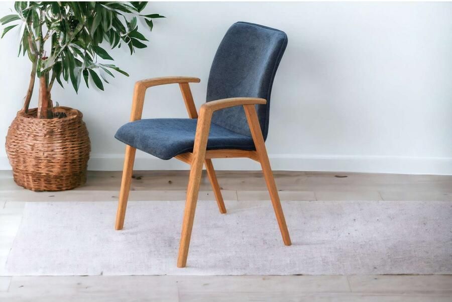 Home affaire Stoel met armleuningen Loreen eetkamerstoel beklede stoel designstoel met massief frame hoogwaardig afgewerkt armleuningen stijlvol comfortabel (set 2 stuks) - Foto 4