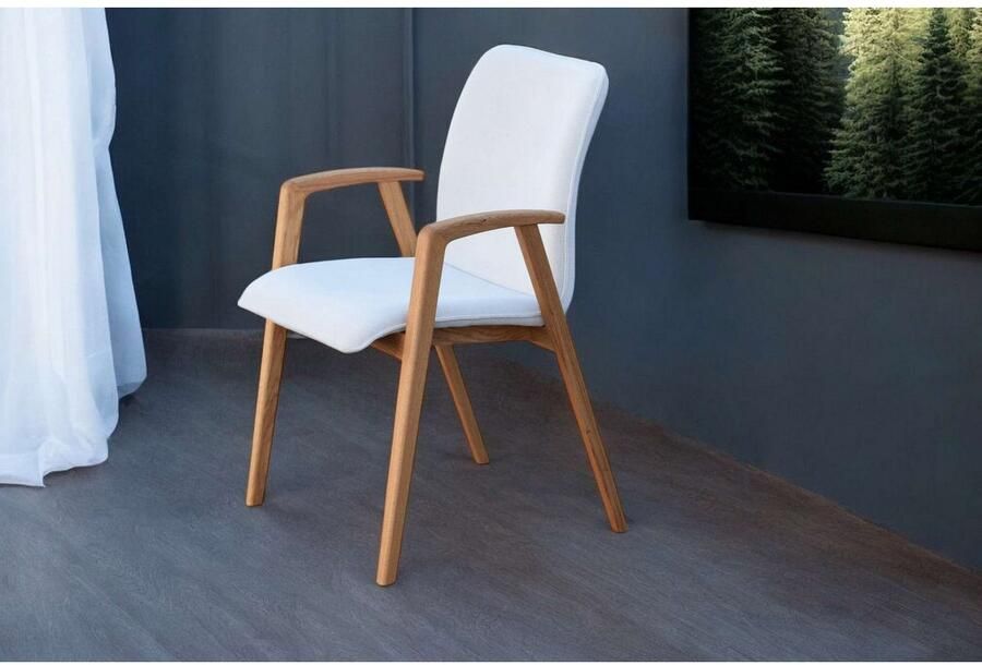 Home affaire Stoel met armleuningen Loreen eetkamerstoel beklede stoel designstoel met massief frame hoogwaardig afgewerkt armleuningen stijlvol comfortabel (set 2 stuks) - Foto 4