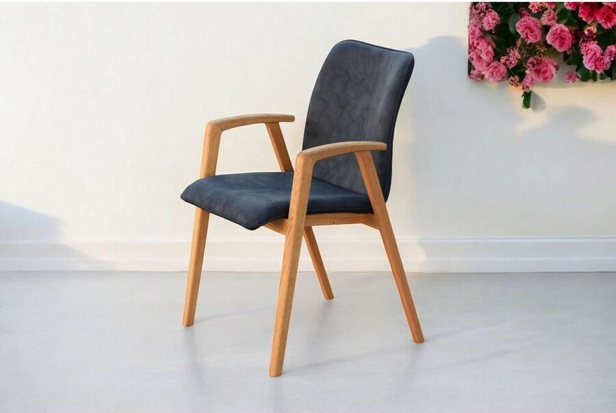 Home affaire Stoel met armleuningen Loreen eetkamerstoel beklede stoel designstoel met massief frame hoogwaardig afgewerkt armleuningen stijlvol comfortabel (set 2 stuks) - Foto 5