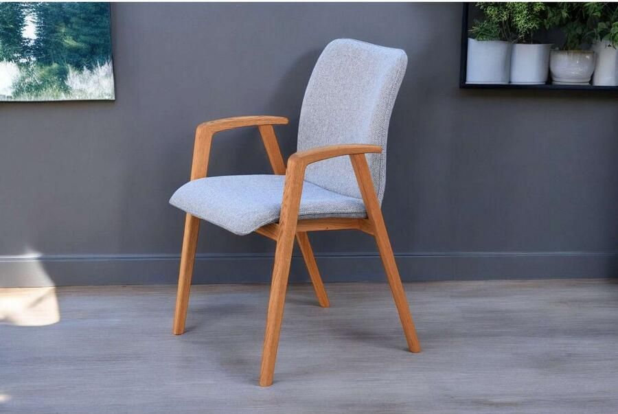 Home affaire Stoel met armleuningen Loreen eetkamerstoel beklede stoel designstoel met massief frame hoogwaardig afgewerkt armleuningen stijlvol comfortabel (set 2 stuks) - Foto 6