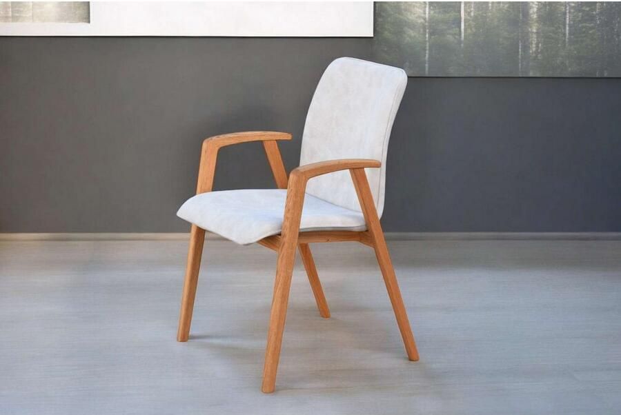 Home affaire Stoel met armleuningen Loreen eetkamerstoel beklede stoel designstoel met massief frame hoogwaardig afgewerkt armleuningen stijlvol comfortabel (set 2 stuks) - Foto 6