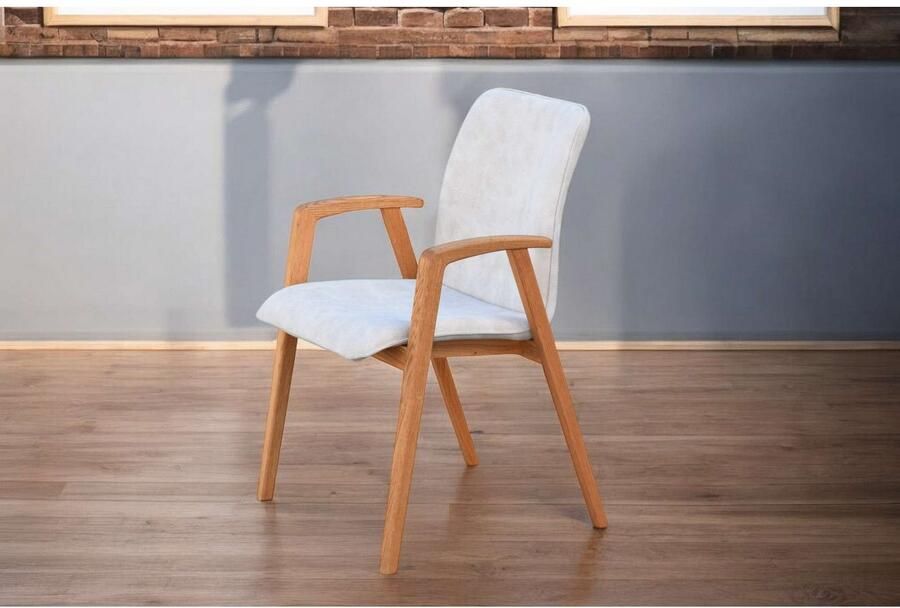 Home affaire Stoel met armleuningen Loreen eetkamerstoel beklede stoel designstoel met massief frame hoogwaardig afgewerkt armleuningen stijlvol comfortabel (set 2 stuks) - Foto 3