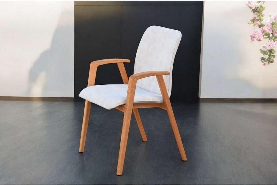 Home affaire Stoel met armleuningen Loreen eetkamerstoel beklede stoel designstoel met massief frame hoogwaardig afgewerkt armleuningen stijlvol comfortabel (set 2 stuks) - Foto 5