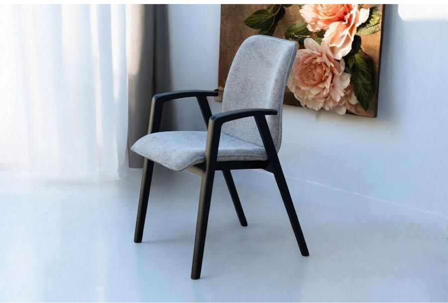 Home affaire Stoel met armleuningen Loreen eetkamerstoel gestoffeerde stoel woonstoel eetstoel met armleuningen (set 2 stuks) - Foto 3