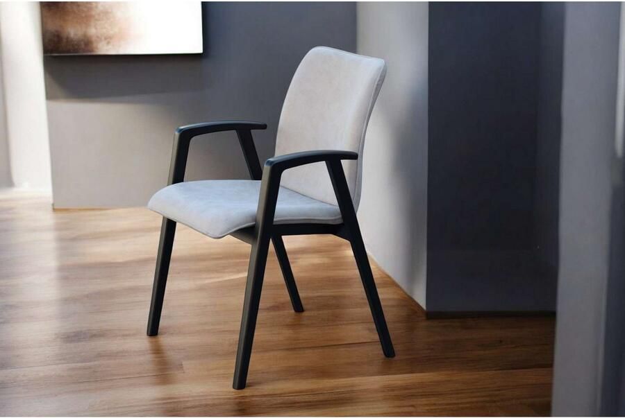 Home affaire Stoel met armleuningen Loreen eetkamerstoel gestoffeerde stoel woonstoel eetstoel met armleuningen (set 2 stuks) - Foto 6