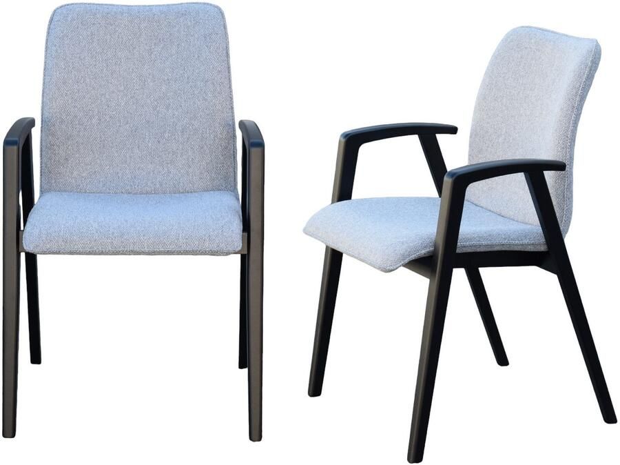 Home affaire Stoel met armleuningen Loreen eetkamerstoel gestoffeerde stoel woonstoel eetstoel met armleuningen (set 2 stuks)