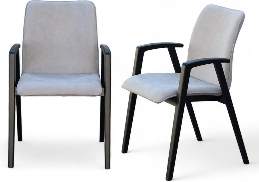 Home affaire Stoel met armleuningen Loreen eetkamerstoel gestoffeerde stoel woonstoel eetstoel met armleuningen (set 2 stuks) - Foto 2