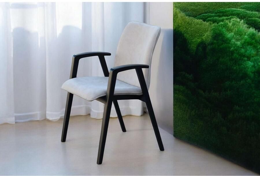 Home affaire Stoel met armleuningen Loreen eetkamerstoel gestoffeerde stoel woonstoel eetstoel met armleuningen (set 2 stuks) - Foto 4