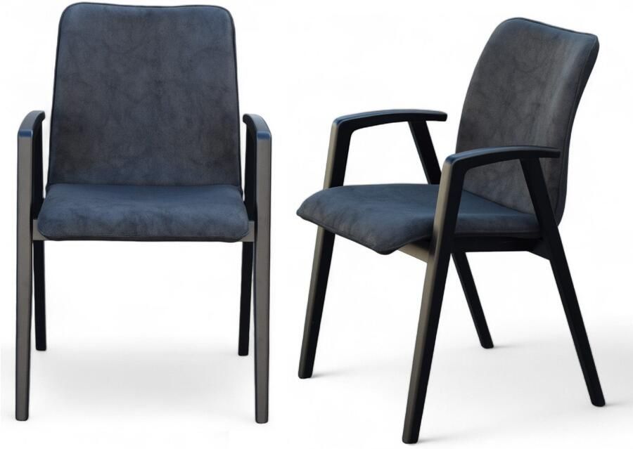 Home affaire Stoel met armleuningen Loreen eetkamerstoel gestoffeerde stoel woonstoel eetstoel met armleuningen (set 2 stuks) - Foto 2