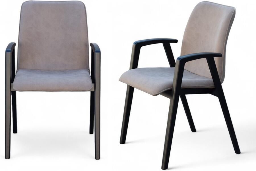 Home affaire Stoel met armleuningen Loreen eetkamerstoel gestoffeerde stoel woonstoel eetstoel met armleuningen (set 2 stuks) - Foto 3