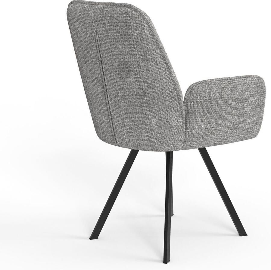 Home affaire Stoel met armleuningen Mily eetkamerstoel gestoffeerde fauteuil woonstoel eetstoel met armleuningen (set 2 stuks)