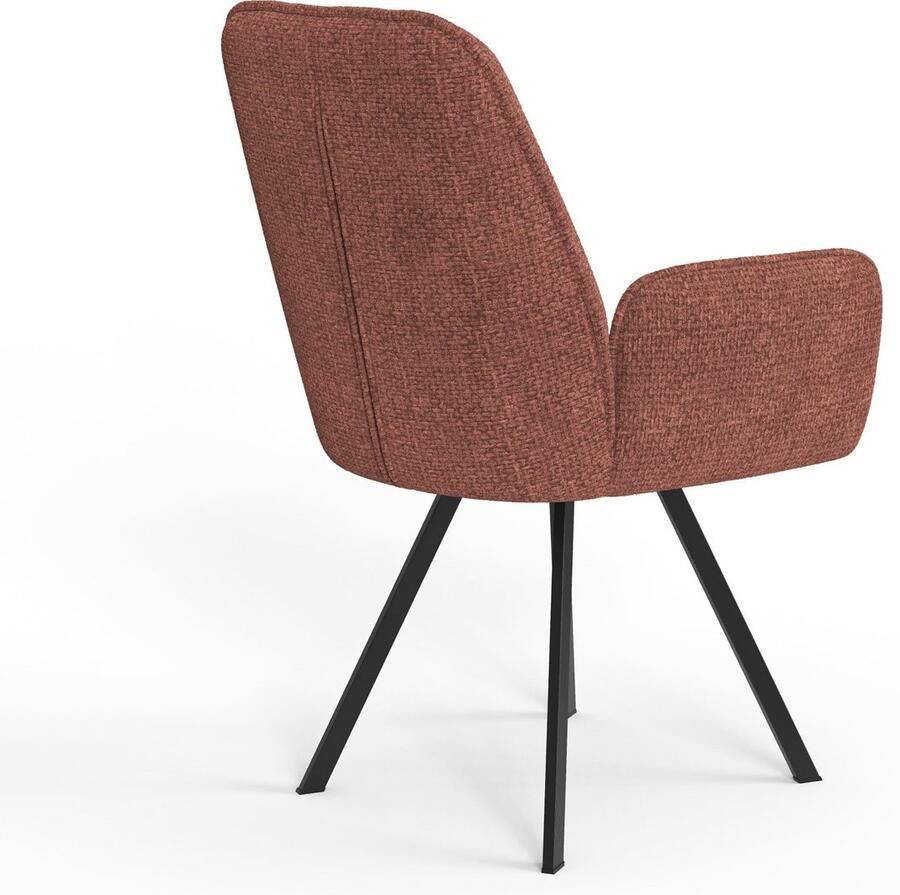 Home affaire Stoel met armleuningen Mily eetkamerstoel gestoffeerde fauteuil woonstoel eetstoel met armleuningen (set 2 stuks)