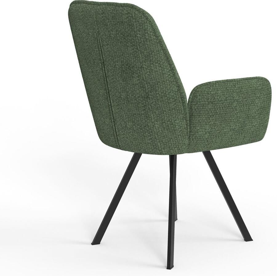 Home affaire Stoel met armleuningen Mily eetkamerstoel gestoffeerde fauteuil woonstoel eetstoel met armleuningen (set 2 stuks)