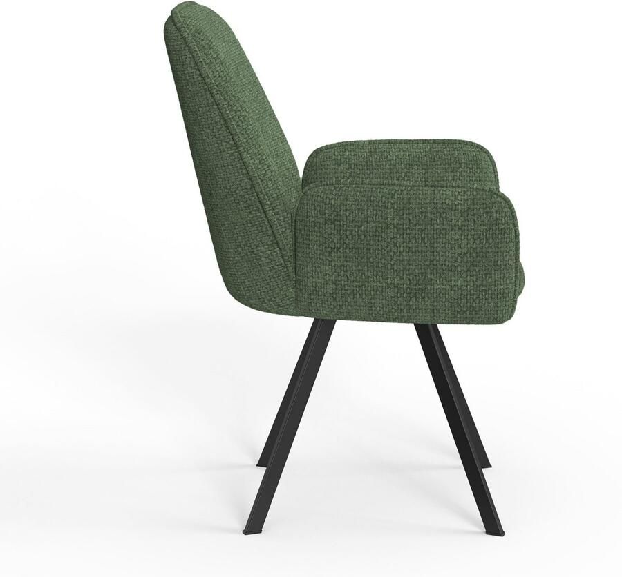 Home affaire Stoel met armleuningen Mily eetkamerstoel gestoffeerde fauteuil woonstoel eetstoel met armleuningen (set 2 stuks) - Foto 4