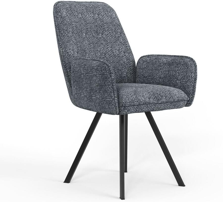 Home affaire Stoel met armleuningen Mily eetkamerstoel gestoffeerde fauteuil woonstoel eetstoel met armleuningen (set 2 stuks) - Foto 8