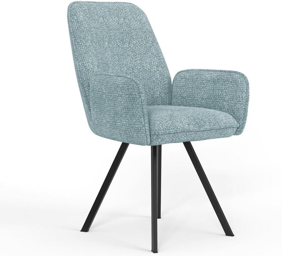 Home affaire Stoel met armleuningen Mily eetkamerstoel gestoffeerde fauteuil woonstoel eetstoel met armleuningen (set 2 stuks) - Foto 5