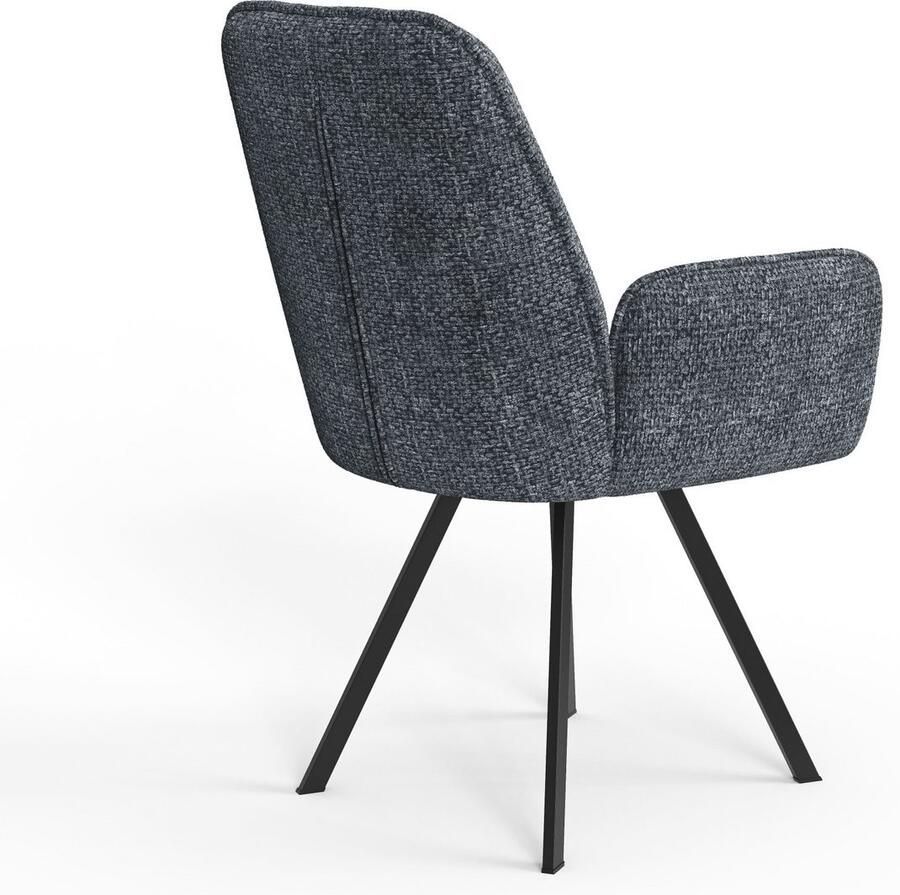 Home affaire Stoel met armleuningen Mily eetkamerstoel gestoffeerde fauteuil woonstoel eetstoel met armleuningen (set 2 stuks)