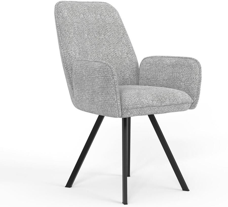 Home affaire Stoel met armleuningen Mily eetkamerstoel gestoffeerde fauteuil woonstoel eetstoel met armleuningen (set 2 stuks) - Foto 8