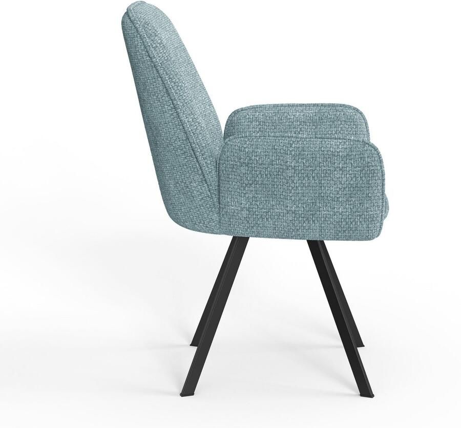 Home affaire Stoel met armleuningen Mily eetkamerstoel gestoffeerde fauteuil woonstoel eetstoel met armleuningen (set 2 stuks) - Foto 4