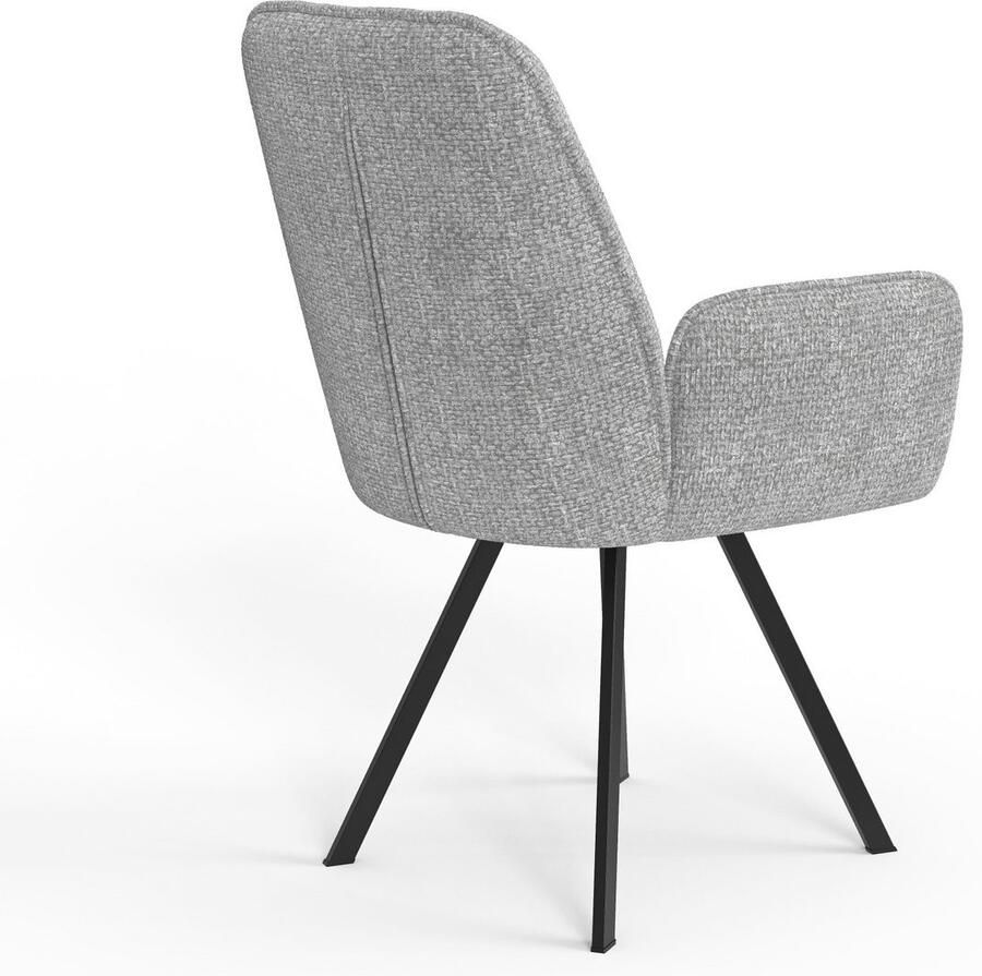 Home affaire Stoel met armleuningen Mily eetkamerstoel gestoffeerde fauteuil woonstoel eetstoel met armleuningen (set 2 stuks)