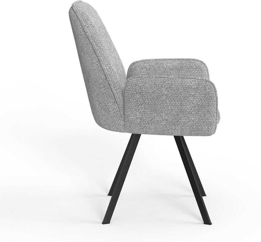 Home affaire Stoel met armleuningen Mily eetkamerstoel gestoffeerde fauteuil woonstoel eetstoel met armleuningen (set 2 stuks) - Foto 4