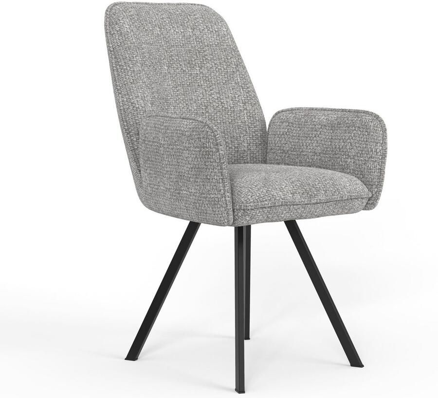 Home affaire Stoel met armleuningen Mily eetkamerstoel gestoffeerde fauteuil woonstoel eetstoel met armleuningen (set 2 stuks) - Foto 5