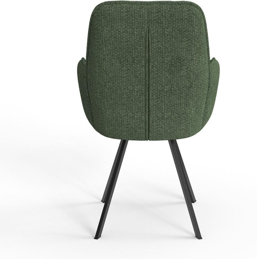 Home affaire Stoel met armleuningen Mily eetkamerstoel gestoffeerde fauteuil woonstoel eetstoel met armleuningen (set 2 stuks) - Foto 2