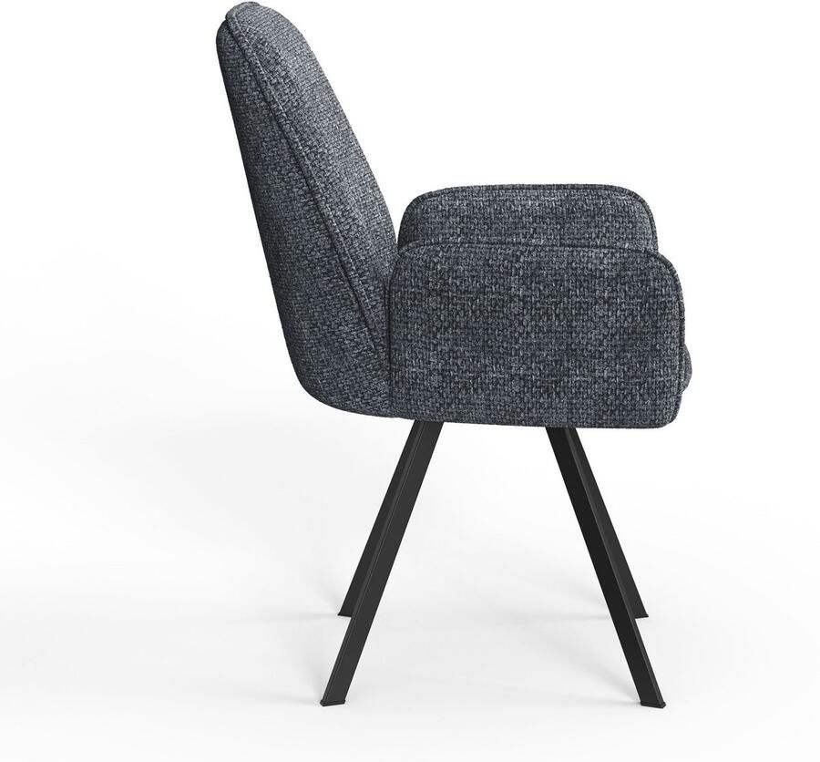 Home affaire Stoel met armleuningen Mily eetkamerstoel gestoffeerde fauteuil woonstoel eetstoel met armleuningen (set 2 stuks) - Foto 4