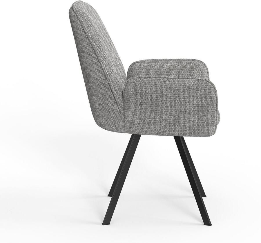Home affaire Stoel met armleuningen Mily eetkamerstoel gestoffeerde fauteuil woonstoel eetstoel met armleuningen (set 2 stuks) - Foto 4