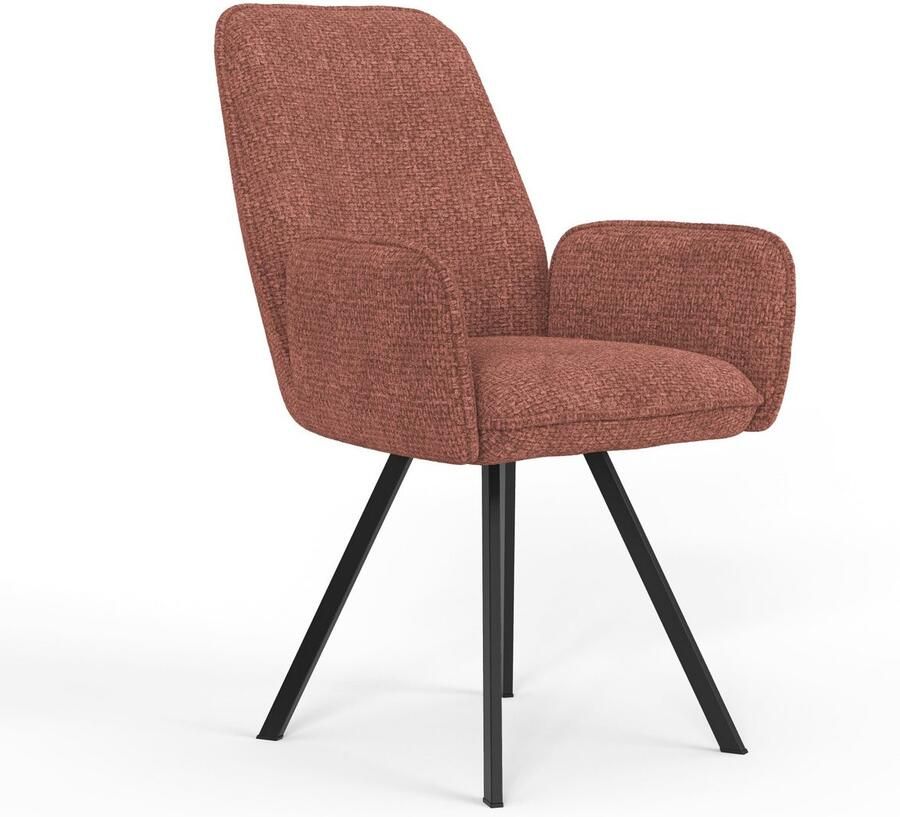 Home affaire Stoel met armleuningen Mily eetkamerstoel gestoffeerde fauteuil woonstoel eetstoel met armleuningen (set 2 stuks) - Foto 4