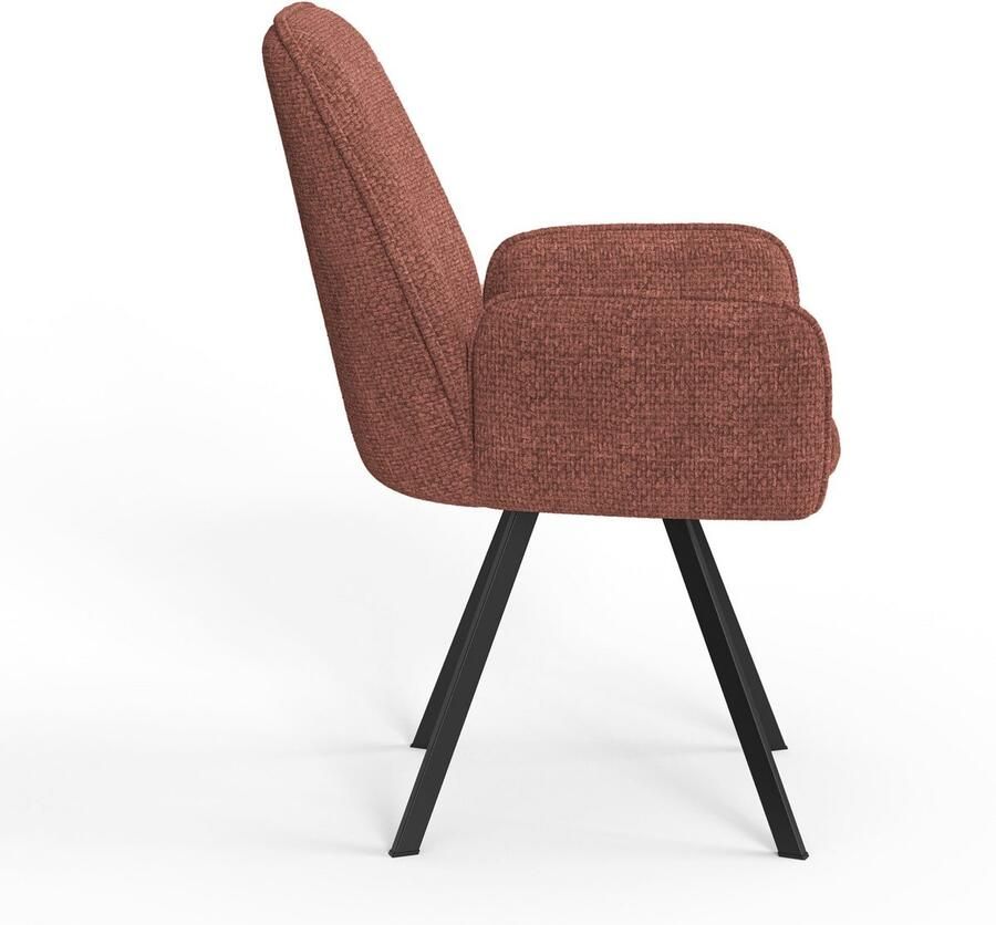 Home affaire Stoel met armleuningen Mily eetkamerstoel gestoffeerde fauteuil woonstoel eetstoel met armleuningen (set 2 stuks) - Foto 3