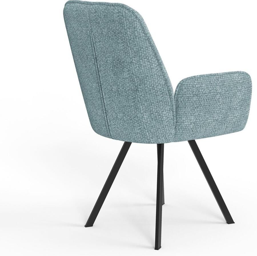 Home affaire Stoel met armleuningen Mily eetkamerstoel gestoffeerde fauteuil woonstoel eetstoel met armleuningen (set 2 stuks)
