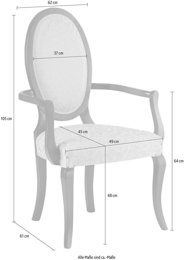 Home affaire Stoel met armleuningen Stoelen Duca Breedte 62 cm (1 stuk) - Foto 5