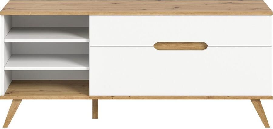 Home affaire Tv-meubel Alesund Breedte 140 cm 1 Deurtje 1 Lade conische voet Scandi-look TV-meubelen TV-kast TV-lowboard mediaboard woonmeubelen - Foto 5