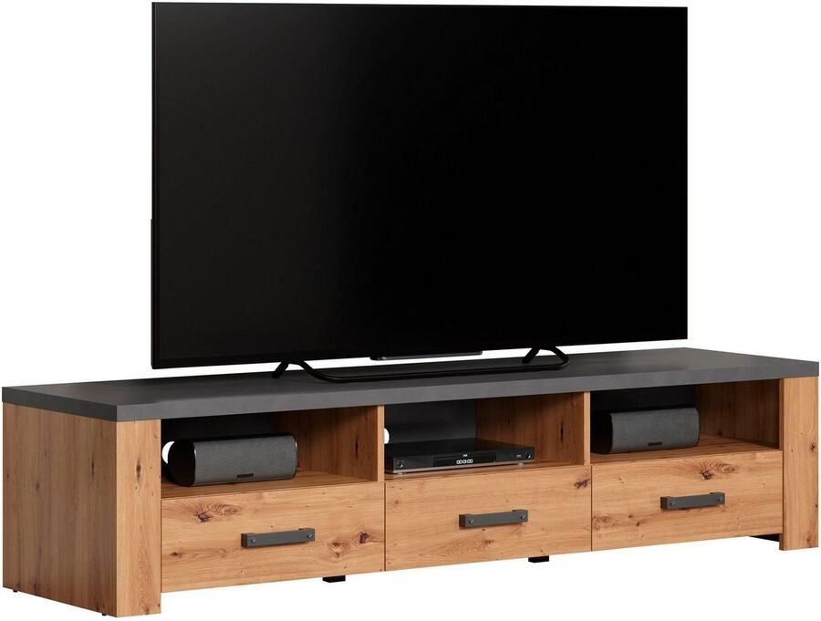 Home affaire Tv-meubel Ambres TV-meubel 3 lades 3 vakken Soft-Close (B D H) 180 50 43 cm (1 stuk) - Foto 2