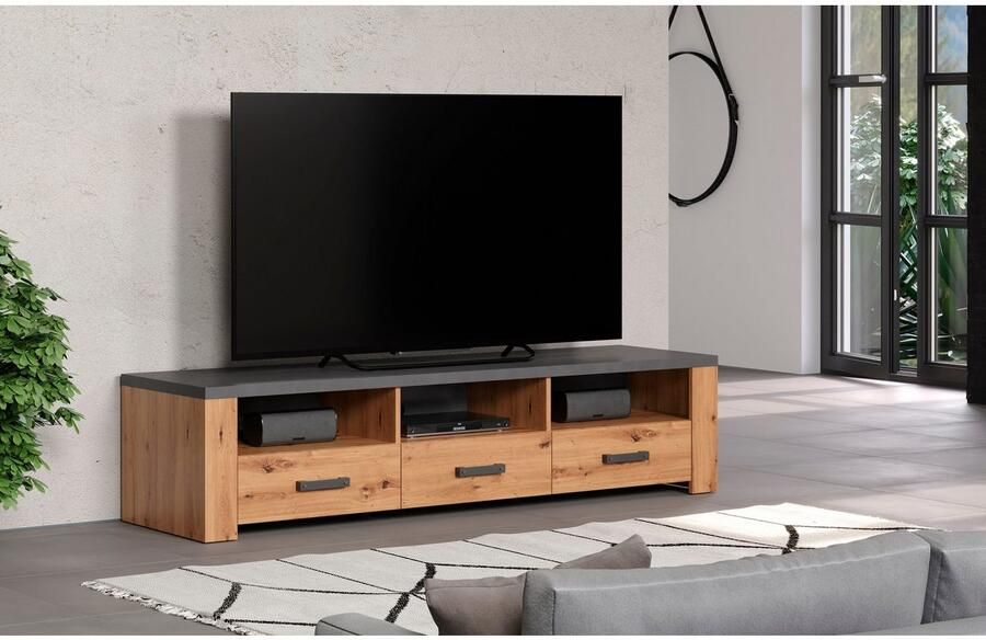 Home affaire Tv-meubel Ambres TV-meubel 3 lades 3 vakken Soft-Close (B D H) 180 50 43 cm (1 stuk) - Foto 4