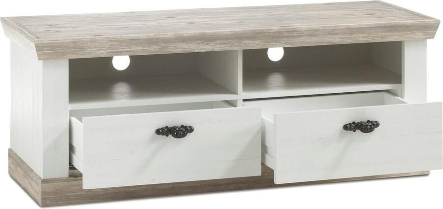 Home affaire Tv-meubel Florenz TV-meubel TV-kast Tv-tafel in romantische rustieke stijl breedte 134 cm - Foto 5