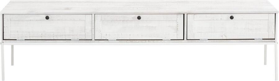 Home affaire Tv-meubel Freya Commode met 3 kleppen metalen handgrepen van massief hout breedte 175 cm - Foto 9