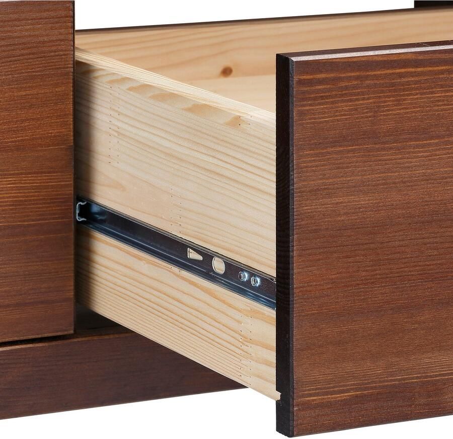 Home affaire Tv-meubel Gotland Breedte 147 cm met lades en open vakken massief hout FSC - Foto 3