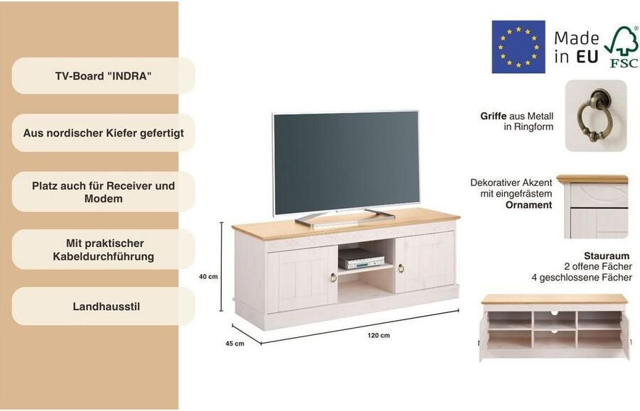 Home affaire Tv-meubel Indra naar keuze in 2 breedten tv-tafel - Foto 5