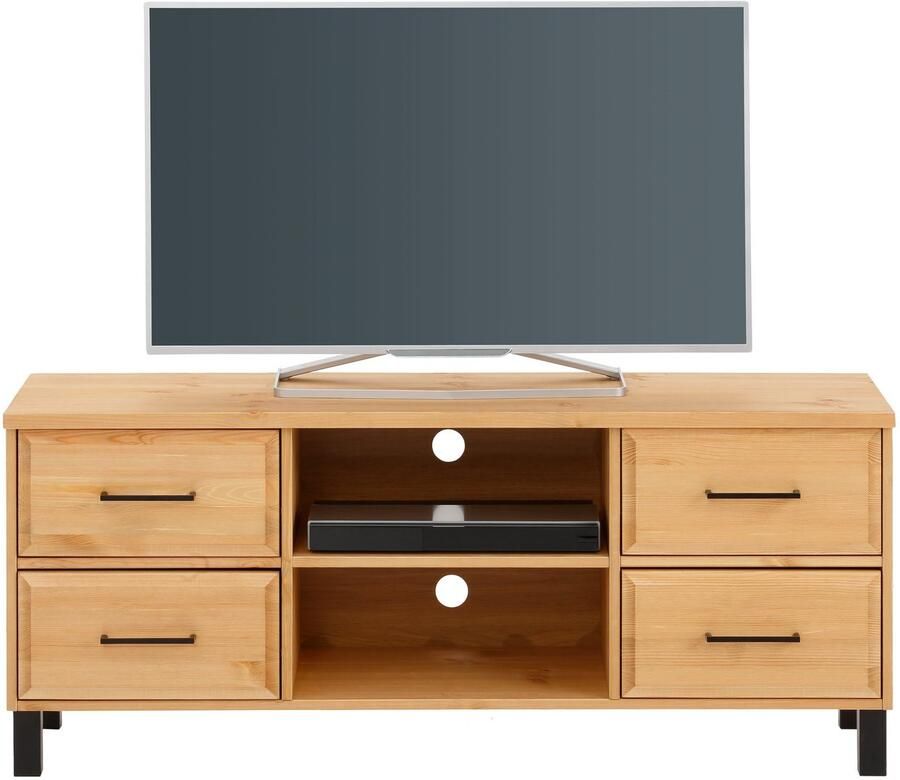 Home affaire Tv-meubel Kemi Breedte 130 cm van massief grenen FSC