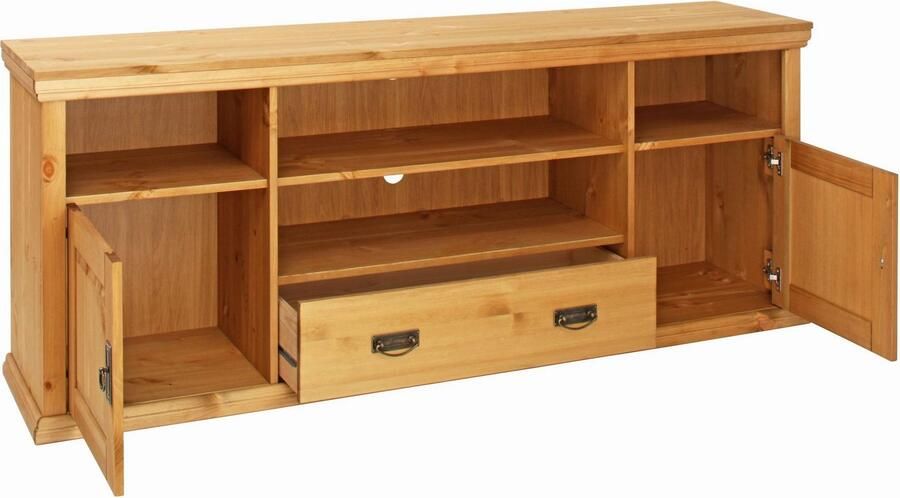 Home affaire Tv-meubel Konrad TV-meubel TV-kast Breedte 169 cm hoogte 67 cm metalen handgrepen kabeldoorvoer - Foto 4