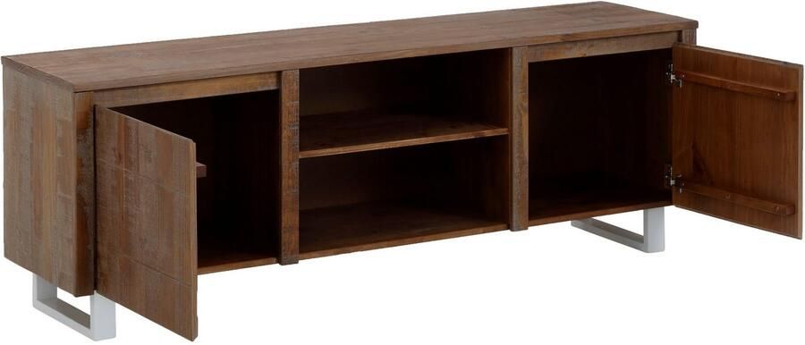 Home affaire Tv-meubel Lagos Commode van massief grenenhout met wit gelakt onderstel - Foto 6