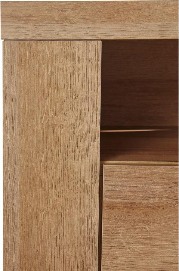 Home affaire Tv-meubel Larona tijdloos TV-meubel met 1 klep en 2 open vakken Breedte 140 cm tv-meubel veel opbergruimte decoratieve frame-look - Foto 4