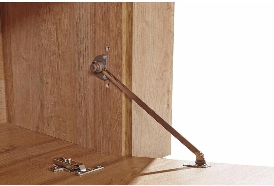 Home affaire Tv-meubel Larona tijdloos TV-meubel met 1 klep en 2 open vakken Breedte 140 cm tv-meubel veel opbergruimte decoratieve frame-look - Foto 4